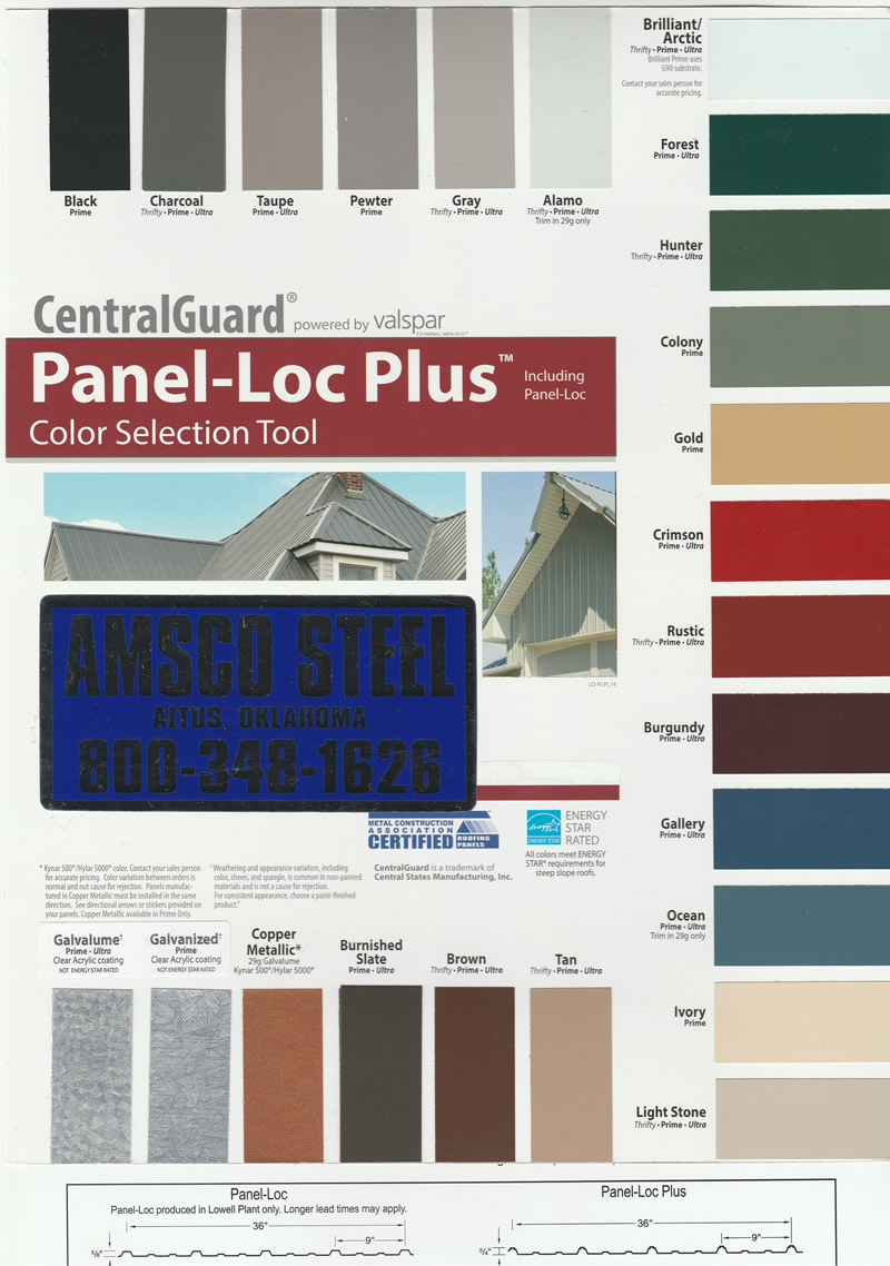 Panel Loc Plus Color Chart